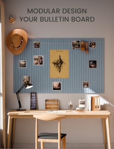 Fluxynara 36" x 24" Large Felt Bulletin Board, Dusty Blue - Image 5