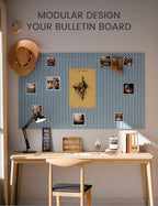 Fluxynara 36" x 24" Large Felt Bulletin Board, Dusty Blue - Image 5