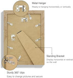 Hongkee 7x10 Picture Frame Set of 4, Made of Real Glass and Natural Oak Frame - Display 5.5 x 8.5 Diploma Frame with Mat or 7x10 Without Mat, 7 by 10 Photo for Wall or Tabletop - Image 5