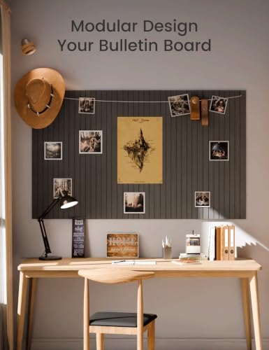 Fluxynara 48" x 36" Large Felt Bulletin Board, Charcoal Gray - Image 6