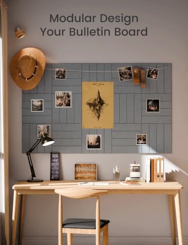 Fluxynara 48" x 36" Large Felt Bulletin Board, Blue Gray - Image 6