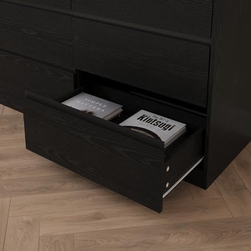 Bobve 70.9” Dresser for Bedroom with 9 Drawers, Large Modern Chest of Drawers with Deep Drawers, Wide Double Dresser Handle Free, Storage Organizer for Bedroom, Living Room, Hallway (Black) - Image 6