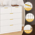 55.1" Wide Fluted 10 Drawer Dresser for Bedroom, White - Image 3