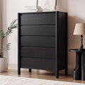 HOUROM Black Dresser for Bedroom,45" Tall 5 Drawer Mid Century Modern Chest by HOUROMDresserforBedroom