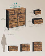 SONGMICS Dresser for Bedroom, Wide Dresser with 9 Fabric Drawers - Image 2