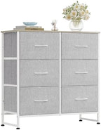 WLIVE Dresser for Bedroom with 6 Drawers, Light Grey by WLIVE