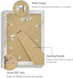 Hongkee 7x10 Picture Frame Set of 4, Made of Real Glass and Distressed White Frame - Display 5.5 x 8.5 Diploma Frame with Mat or 7x10 Without Mat, 7 by 10 Photo for Wall or Tabletop - Image 5