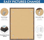 Hongkee 18x24 Frame Set of 4, 18 x 24 Rustic Brown Wood Style(Mat 16x20) - Image 5