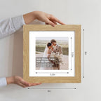 Hongkee 8x8 Picture Frames Set of 4, Made of Glass and Natural Oak Wooden Frame - Display Picture 6x6 with Mat or 8 x 8 Without Mat, 8 by 8 Photo for Wall or Tabletop - Image 2