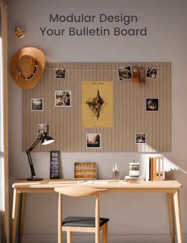 Fluxynara 48" x 36" Large Felt Bulletin Board, Taupe - Image 6
