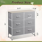 WLIVE Dresser for Bedroom with 6 Drawers, Light Grey - Image 3