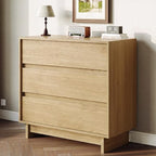 HOUROM Oak Dresser for Bedroom, 31in Modern 3 Drawer Chest of Drawers - Image 7