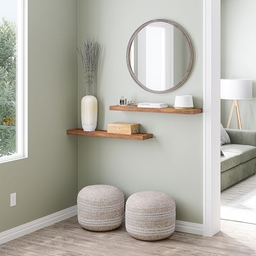 Ballucci Floating Shelves for Wall, 36" Wood Wall Shelf Set of 2, with Invisible Brackets for Bathroom, Living Room, Bedroom, Kitchen, Nursery, 8" Deep, Rustic Brown - Image 2