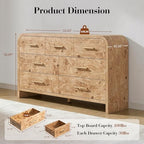 Curved Drawer Dresser for Bedroom with 7 Drawers, 54'' Wide Chest of Drawer - Image 2