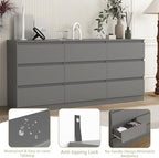 Spaco Grey Dresser for Bedroom,Modern Large 9 Drawer Dresser with Deep Drawer,Wide Storage Chest of Drawer,Wood Bedroom Storage Organizer Furniture,TV Stand for Living Room - Image 5