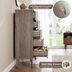 GarveeHome Fluted Dresser for Bedroom with 5 Deep Drawers, Grey - Image 7