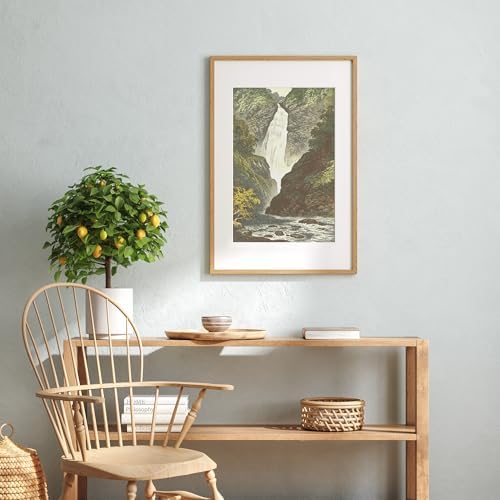 16x24 Poster Frame, Solid Oak Wood 16x24 Frames with Mat to 12x18 - Image 6