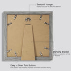 Hongkee 10x10 Picture Frame Set of 4, Made of Glass and Grey Wooden Frame - Display Picture 8x8 with Mat or 10 x 10 Without Mat, 10 by 10 Photo for Wall or Tabletop - Image 3