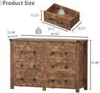 Wodeer 6 Drawer Dresser for Bedroom, Brown Modern Dressers & Chests of Drawers with Metal Handles, Closet Storage Dresser, Storage Cabinet and Organizer with Drawers - Image 2