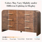 Curved Drawer Dresser for Bedroom with 6 Drawers, 54'' Wide Chest of Drawer - Image 2