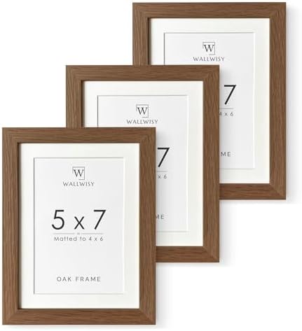 5x7 Picture Frame, Solid Oak Wood 5 x 7 Photo Frame with Mat to 4x6 by TumblerHome