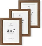 5x7 Picture Frame, Solid Oak Wood 5 x 7 Photo Frame with Mat to 4x6 by TumblerHome