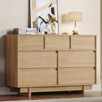 HOUROM Oak Dresser for Bedroom, 51in Modern 7 Drawer Chest of Drawers by HOUROMDresserforBedroom