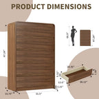 Walnut Fluted 5 Drawer Dresser for Bedroom,47" Tall Modern Chest of Drawer - Image 2