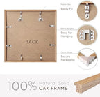 12x12 Wood Frame, Solid Oak 12x12 Picture Frames with Mat to 8x8 - Image 4