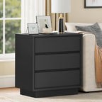 TEENFON Nightstands Set of 2, Night Stand with 3 Drawers, Nightstand Side Table with Cut-Out Handle, Bedside End Table for Bedroom, Black, 17.7″ L × 15.7″ W × 23.6″ H - Image 2