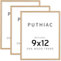 puthiac 9x12 Solid Oak Wood Picture Frames, Natural Oak, 3 Pack by PUTHIAC