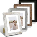 Hongkee 6x8 Picture Frame Set of 4, Made of Real Glass and Multicolour Frame - Display Picture 4x6 with Mat or 6x8 Without Mat, 6 by 8 Photo for Wall or Tabletop by Hongkee