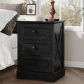 Farmhouse 3 Drawers Dresser for Bedroom,Black Dresser with Charging Station by FFBCFDKFurnitureSet