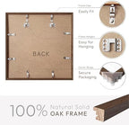 12x12 Wood Frame, Solid Oak 12x12 Picture Frames with Mat to 8x8 - Image 4