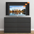 Black Dresser for Bedroom,Modern 6 Drawer Dresser with Deep Drawer,Wide Storage Chest of Drawers,Bedroom Storage Furniture Organizer,TV Stand for Living Room - Image 6