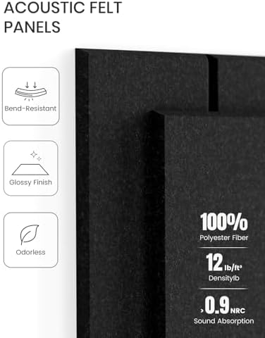 Fluxynara Felt Bulletin Board & Cork Board Alternative, Black - Image 4