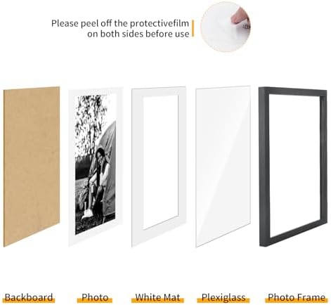puthiac 9x12 Solid Oak Wood Picture Frame, Black, 1 Pack - Image 2