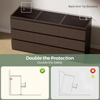 Jocoevol Modern 9 Drawer Dresser for Bedroom, Simply Chest of Drawers, Wood Storage Dresser with Deep Drawers for Living Room Hallway Entryway (Brown) - Image 5