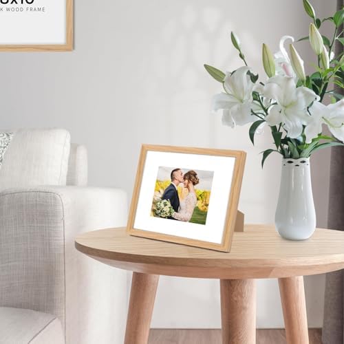 puthiac 5x7 Solid Oak Wood Picture Frames, Natural Oak, 3 Pack - Image 5