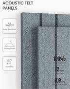 Fluxynara 36" x 24" Large Felt Bulletin Board, Blue Gray - Image 5
