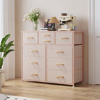 LUMTOK 10 Drawers Dresser with Fabric Bins for Bedroom,Closets，Dark Gray - Image 2