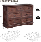 Farmhouse 7 Drawers Dresser for Bedroom with Charging Station,Wood Dressers - Image 2