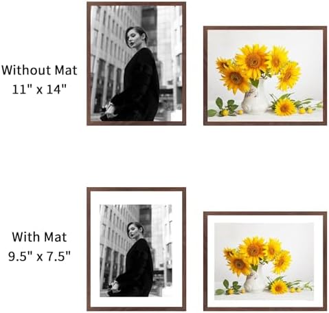puthiac 11x14 Solid Oak Wood Picture Frame, Walnut, 1 Pack - Image 4