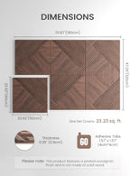 Fluxynara 6-Pack Felt Bulletin Board,Walnut Diamond Chevron-1 - Image 2