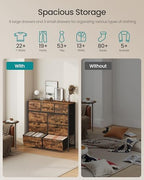 SONGMICS Dresser for Bedroom, Wide Dresser with 9 Fabric Drawers - Image 4