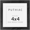 puthiac 4x4 Solid Oak Wood Picture Frame, Black, 1 Pack by PUTHIAC