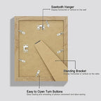 Hongkee 8x10 Picture Frame Set of 4, Made of Real Glass and Natural Oak Wooden Frame, 8 by 10 Photo for Wall or Tabletop - Display Picture 5x7 with Mat or 8x10 Without Mat - Image 3