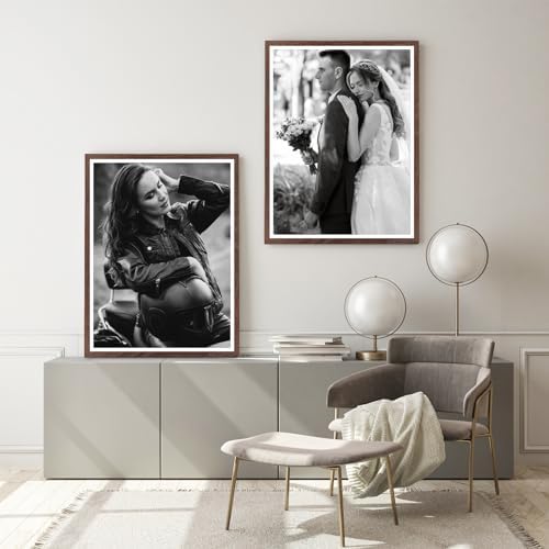 puthiac 24x36 Solid Oak Wood Picture Frames, Walnut, 3 Pack - Image 6