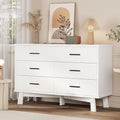 Xixini Dresser for Bedroom, 6 Drawer Wide Modern Chest of Drawers with X-Shaped Sturdy Base, Wood Double Dresser Closet Clothes Storage Organizer, Wooden TV Stand for Living Room, Hallway, White by Xixini