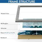 Hongkee 13x19 Picture Frame Set of 4, 13 x 19 Grey Wood Style(Mat 11x17) - Image 4